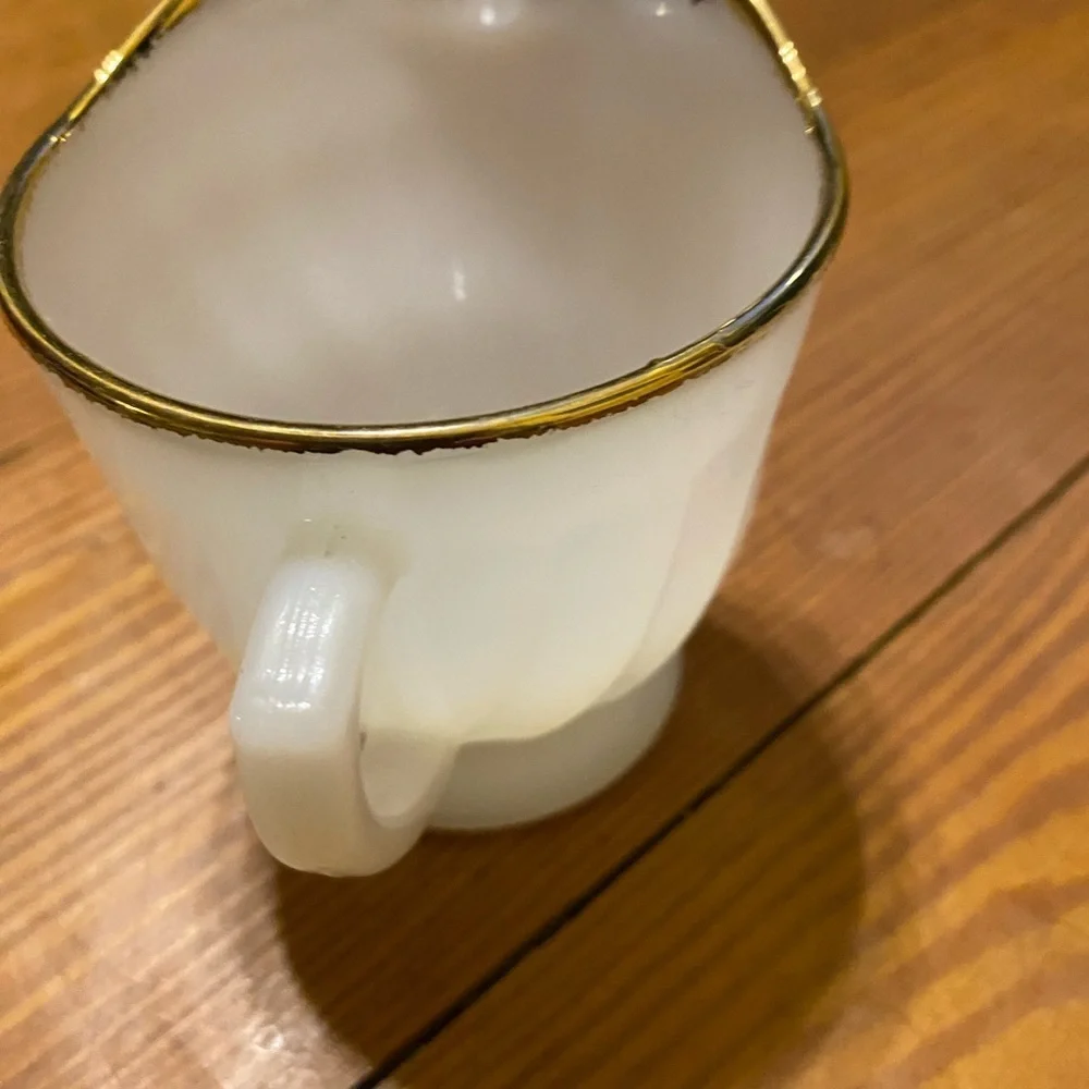 Fire King White and Gold Coffee Cups